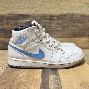 Nike Air Jordan 1 Retro Patent Leather White Legend Blue Sneakers Size 8 Men